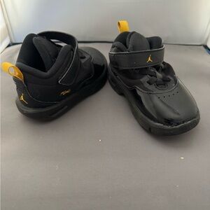 Jordan Kids Black Sneakers with Gold Accents